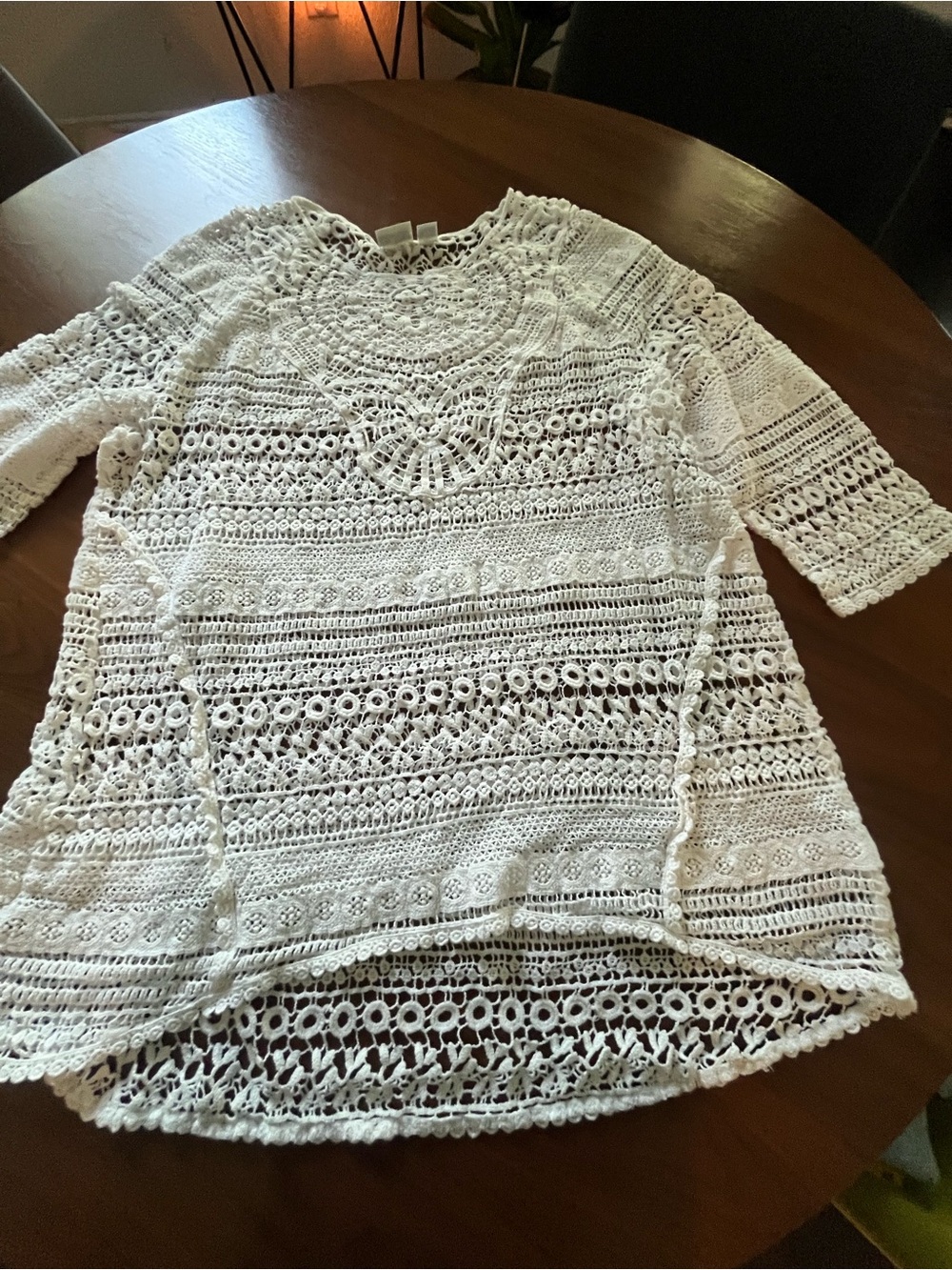 Cato White Crochet Swim Coverup